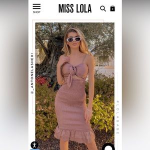 Mauve Bandage Style Mid Dress